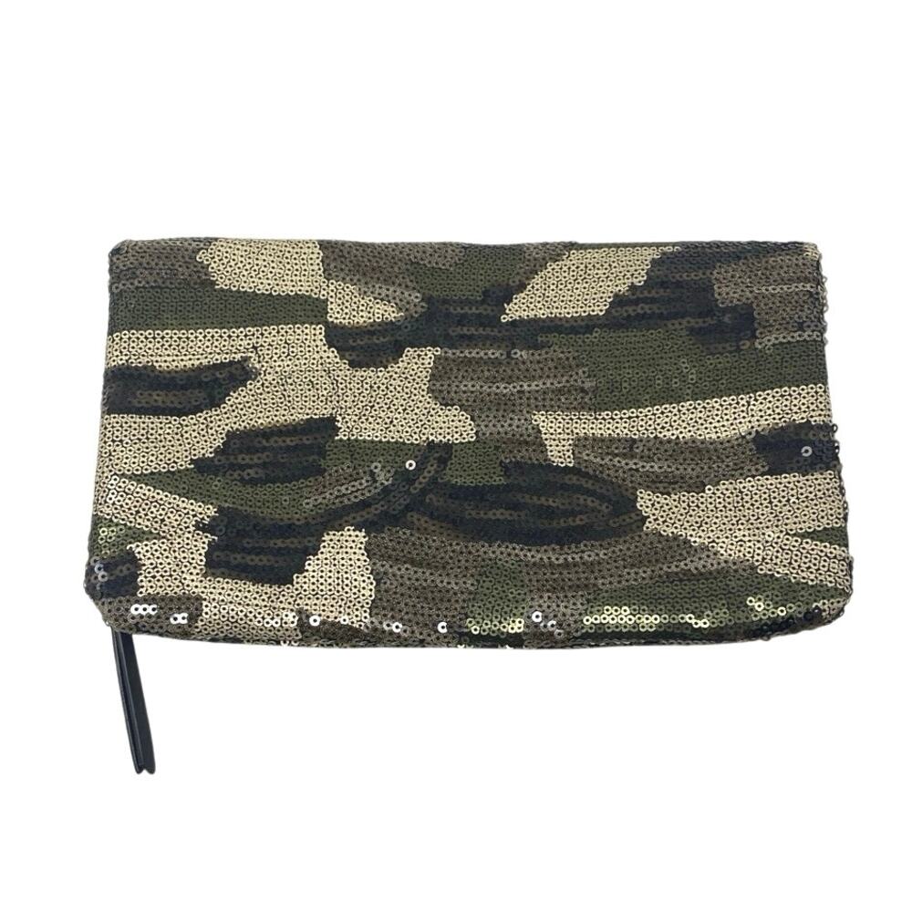 NWOT Stella & Dot margeaux sequin camo fold over clutch - Picture 2 of 8